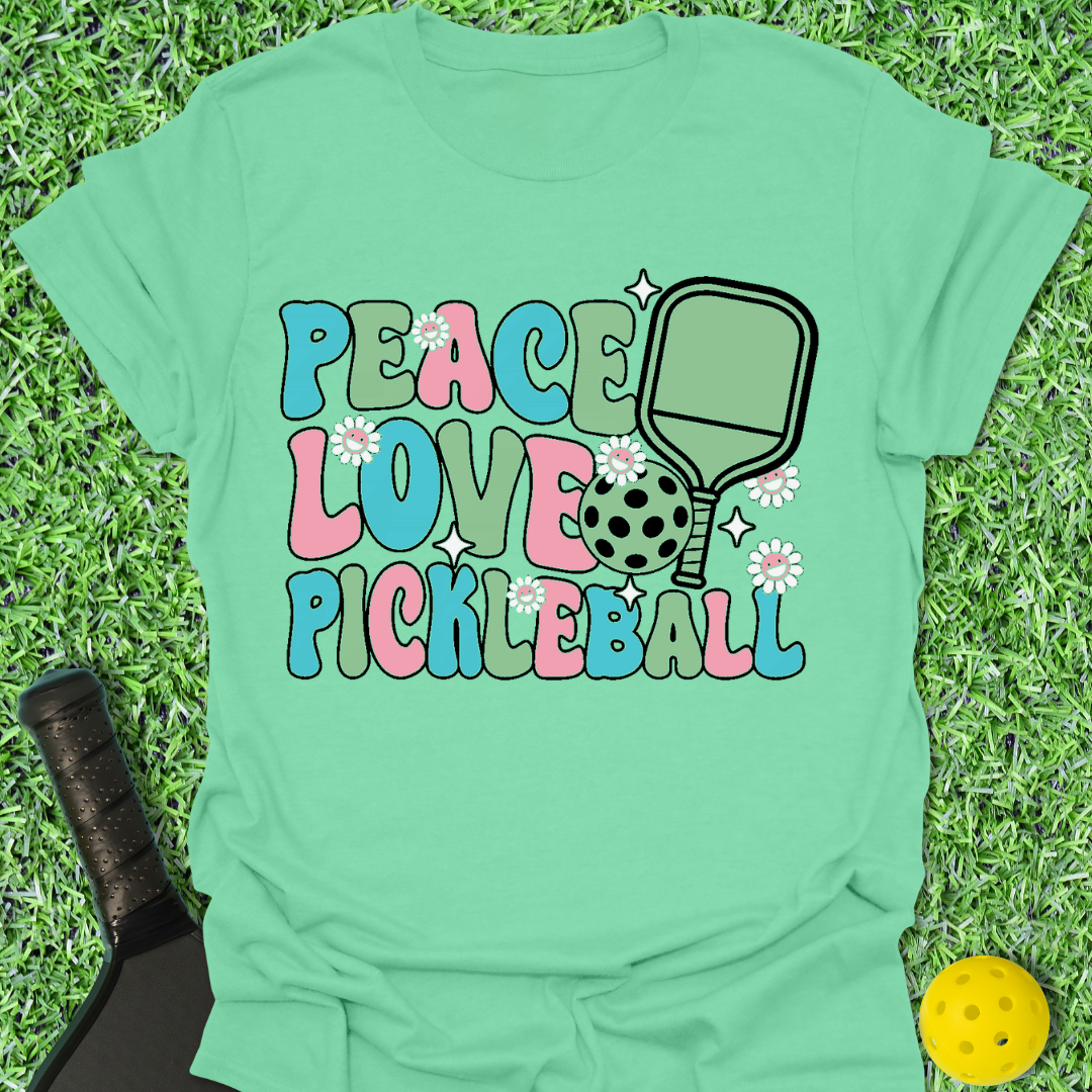 Peace Love Pickleball Groovy T-Shirt