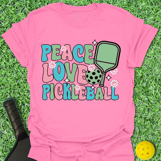 Peace Love Pickleball Groovy T-Shirt