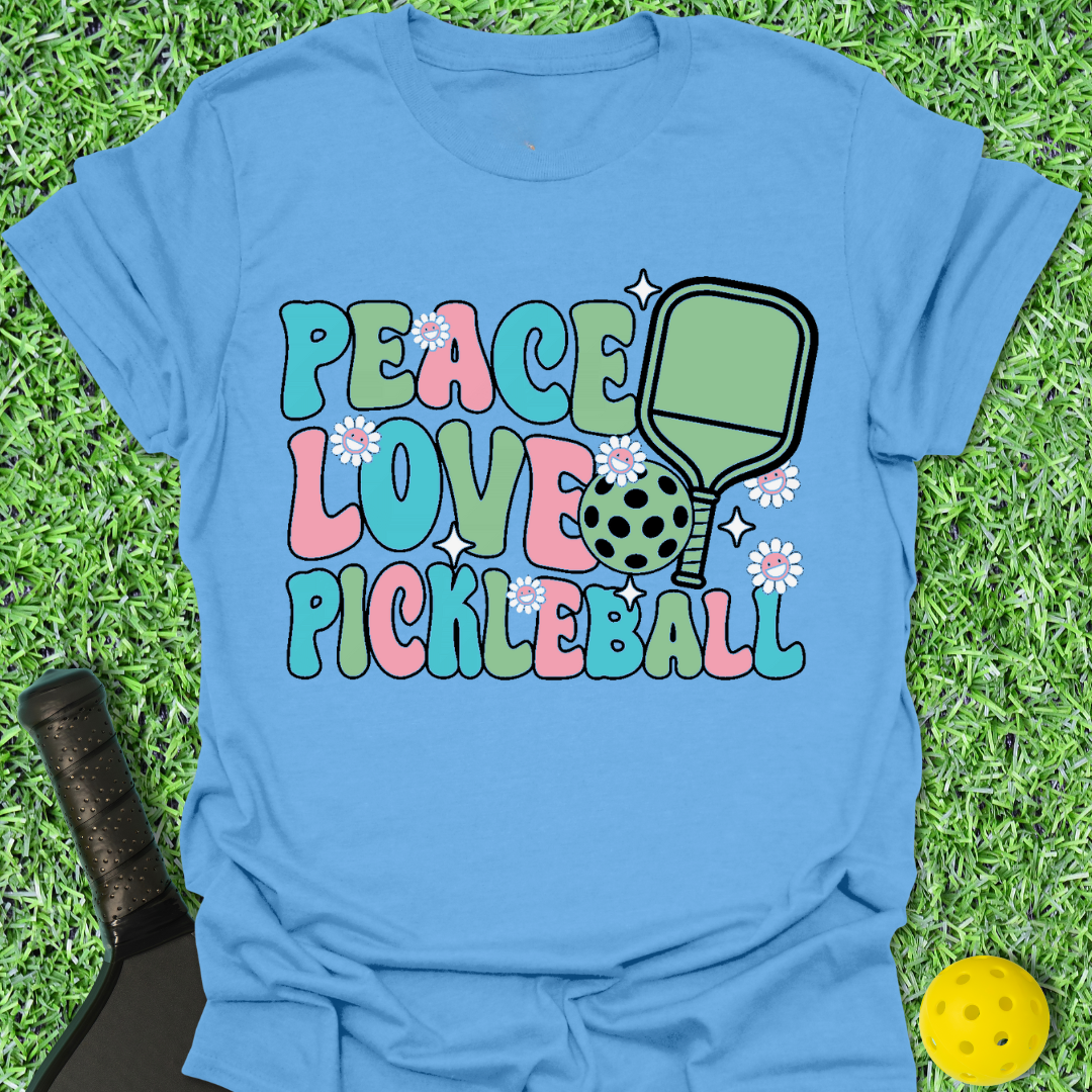 Peace Love Pickleball Groovy T-Shirt