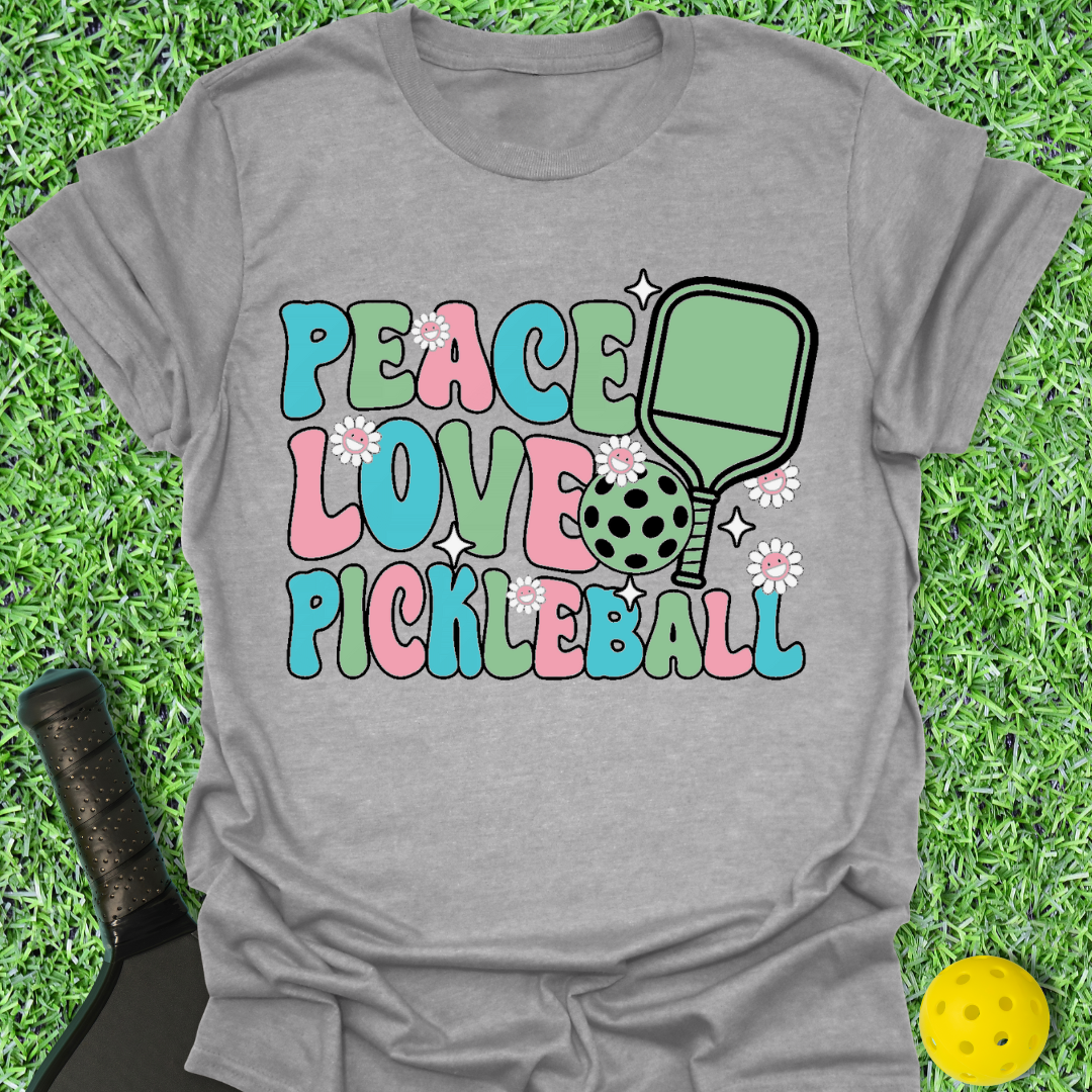 Peace Love Pickleball Groovy T-Shirt